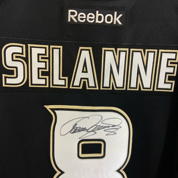 2008 Anaheim Ducks NHL Teemu Selanne Signed Autographed Jersey Size Large Reebok - Picture 3 of 11